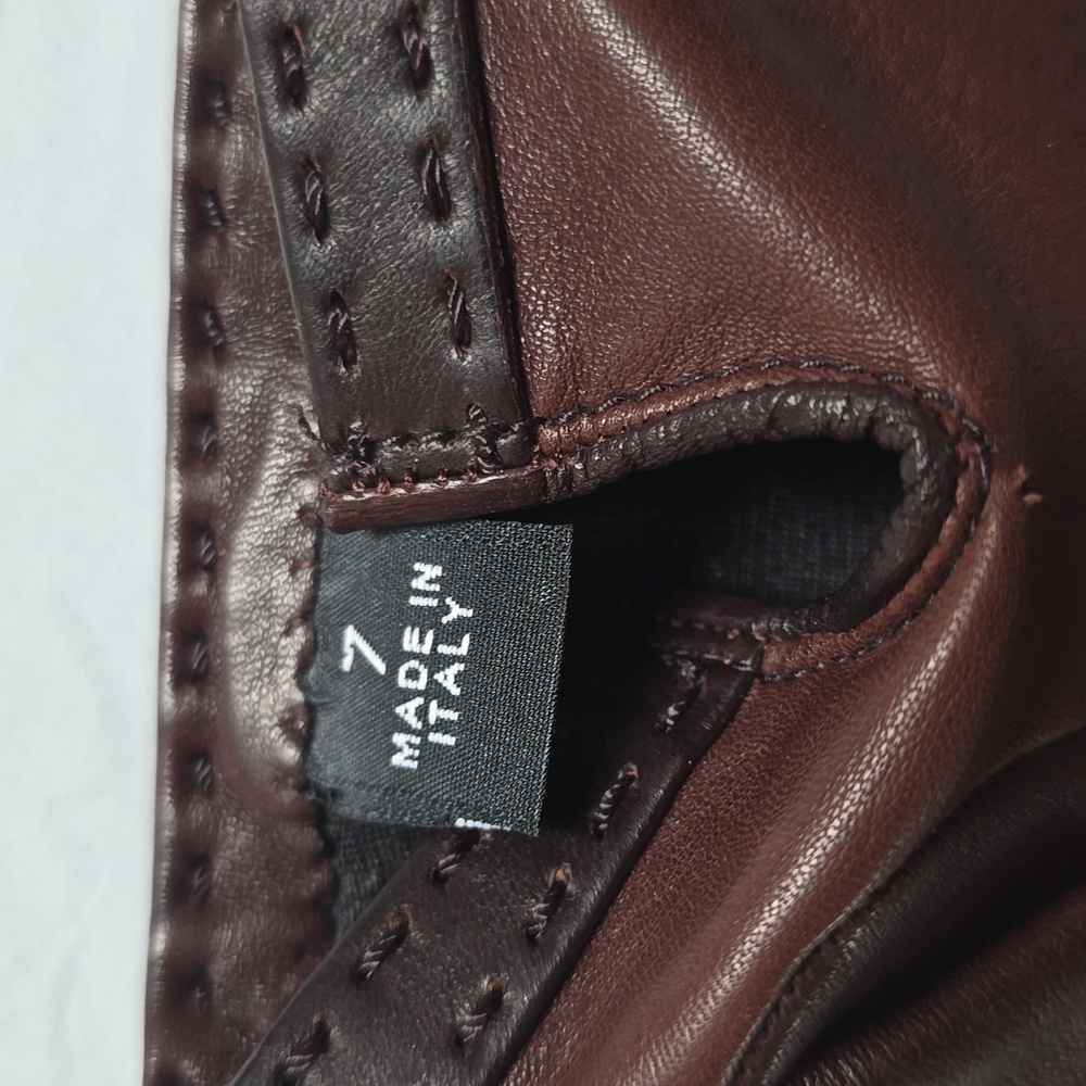 Prada Fig Nappa Gloves Size: 7 Color: Cacao Vintage & Authentic - Picture 11 of 16